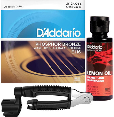 D'ADDARIO Acoustic Value Pack (EJ16, PW-LMN, DP0002) Guitar String(6 Strings)