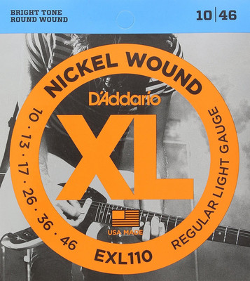 D'ADDARIO Electric Elec. Guitar Strings Set .010-.046 EXL110 Guitar String(6 Strings)