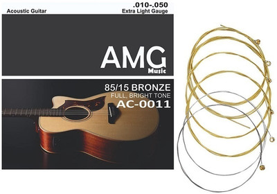 AMG Music Acoustic Guitar String Set 6 WITH NORMAL BRIGHT TONE Guitar String For Acoustic Guitar Light Weight Guitar String Set ( Set of 6 ) Guitar String(Pack of 6, 6 Strings)