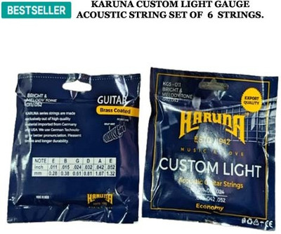 KARUNA Acoustic CUSTOM LIGHT GAUGE MG 16 Guitar String(6 Strings)