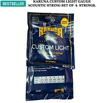 KARUNA Acoustic CUSTOM LIGHT GAUGE MG 2 Guitar String(6 Strings)