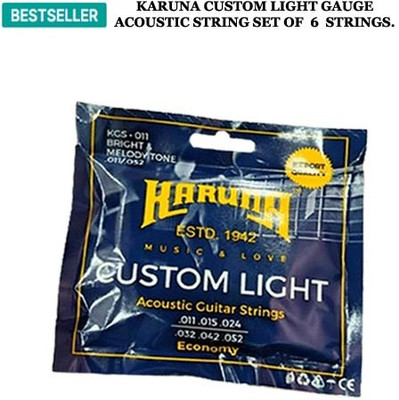KARUNA Acoustic CUSTOM LIGHT GAUGE MG 24 Guitar String(6 Strings)