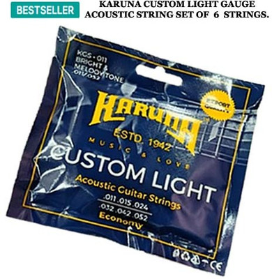 KARUNA Acoustic CUSTOM LIGHT GAUGE MG 1 Guitar String(6 Strings)