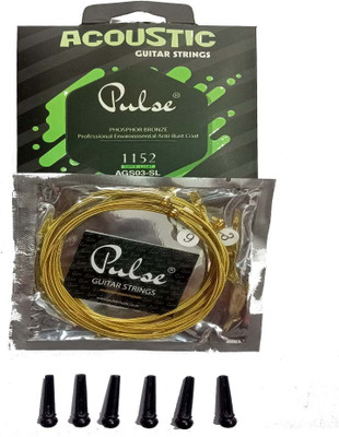 beatbox Acoustic PULSE GREEN .11 GAUGE WITH BRIDGE PIN 6 Guitar String(6 Strings)