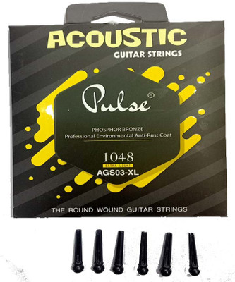 beatbox Acoustic PULSE YELLOW WIITH 6 BRIDGE PINS Guitar String(6 Strings)