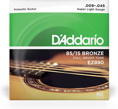 YEEN Acoustic EZ890 Bronze (.009-045) Super Light Gauge acoustic Guitar String(6 Strings)