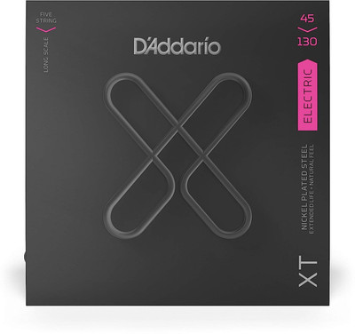 D'ADDARIO Bass XT Nickel Plated Steel Bass Guitar Strings, Regular Light, 5-String Long Scale Guitar String(5 Strings)