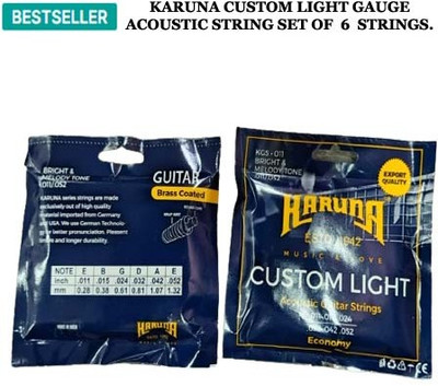 KARUNA Acoustic CUSTOM LIGHT GAUGE MG 34 Guitar String(6 Strings)