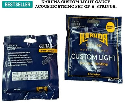KARUNA Acoustic CUSTOM LIGHT GAUGE MG 8 Guitar String(6 Strings)