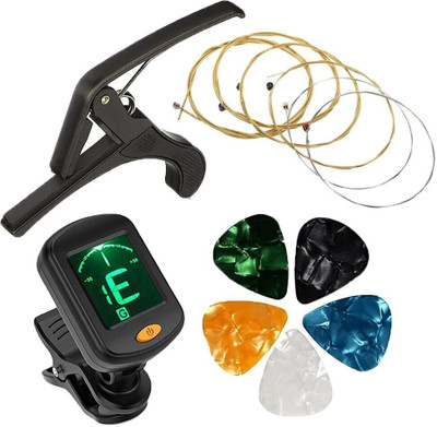IMAGINEA Acoustic Guitar Accessories Guitar String & 5Pick & capo & Tuner for Electric &, ukulele Guitar String(6 Strings)