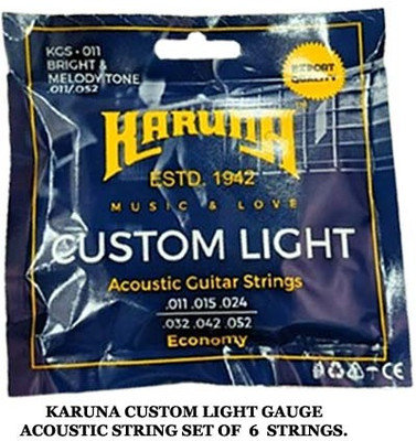 KARUNA Acoustic CUSTOM LIGHT GAUGE MG 20 Guitar String(6 Strings)