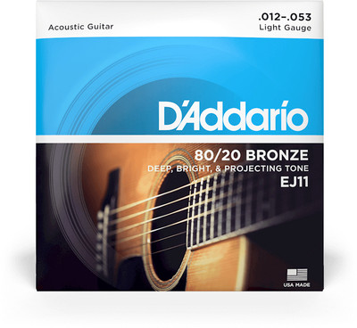 YEEN Acoustic EJ-11 80/20 Bronze Regular Light, (0.012-0.053) Gauge Guitar String(6 Strings)