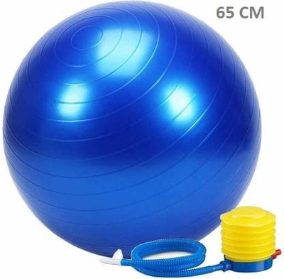 GYM KART Quality Gym Ball Anti Burst 65 cm with Foot Pump Gym Ball(With Pump)
