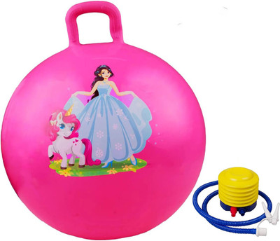 Abhsant Ball Bouncy Ball with Handle Jumping Balls for Kids Hopping Therapy Ball Gym Ball(With Pump)
