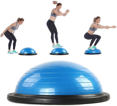 DSB PHYSIO MART Bosu Ball Imported Size 60cm for Exercise with 2 Resistance Bands, 1 Foot Pump Gym Ball(With Pump)