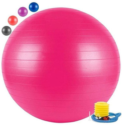 Shopeleven Anti-Burst Rubber Gym Ball Round Shape Swiss Ball for Balance & Stability Gym Ball(With Pump)