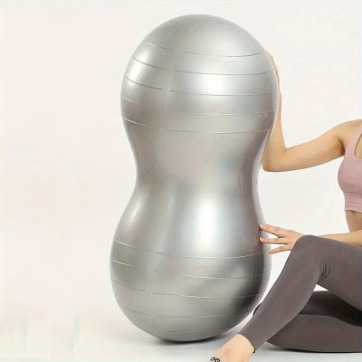 Fitness Scout Physio Therapy Peanut Ball Shaped Swiss Stability 80X40 CMS (Grey) Gym Ball(With Pump)