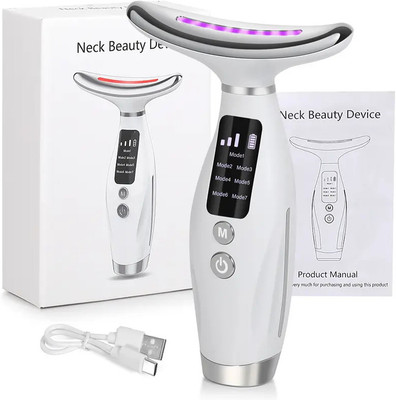 Wengonvila 7 Modes Vibration & LED Therapy Massager Neck Face Firming Wrinkle Removal Tool