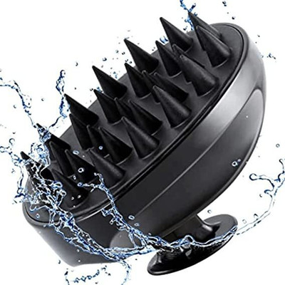 Cross Effect Hair Scalp Massager Shampoo Brush, [Wet & Dry] Head Scalp Massage Brush - Black