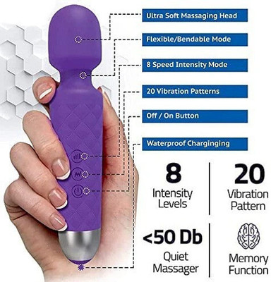 RuHaNest Body Wand Massager | Rechargeable Waterproof for Women & Men Flexible Neck 10