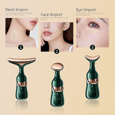 FINARO 3 in 1 Anti Wrinkles Face Neck Eyes Massager