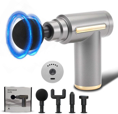 SOBO Lifelong Rechargeable Mini Massage Gun Lightweight Massager for Home ,Travel Full Body Deep Tissue Massage, Vibration Gun Massager For Full Body Pain Relief Massager(Silver)