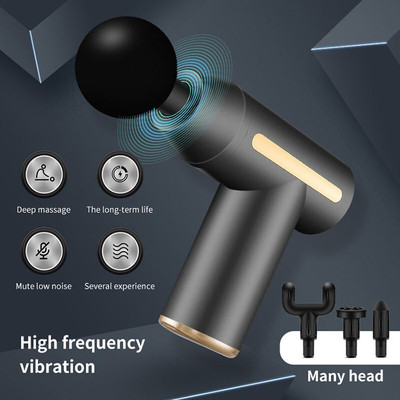 SOBO Handheld Full Body Massager Gun For Pain Relief With 4 Massager Head, 6 Speed Setting, Lithium Ion Battery, Percussion Full Body Massage Machine Gun Massager(Silver)