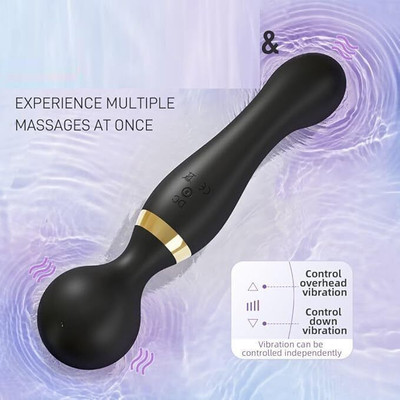 Everglow Handheld Dual Head Massager | Rechargeable Device for Pain Relief and Relaxation