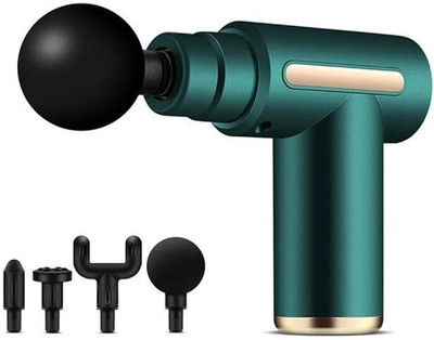SOBO Massager Full Body Gun For Deep Tissue Pain Relief With Powerful Battery , 4 Massager Heads, 6 Speed Setting, Percussion Full Body Massage Machine Gun Massager(Green)