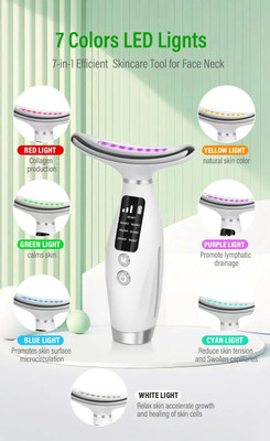 Wengonvila Facial Massager for Face and Neck, Face culpting Wand 7 Color Vibration