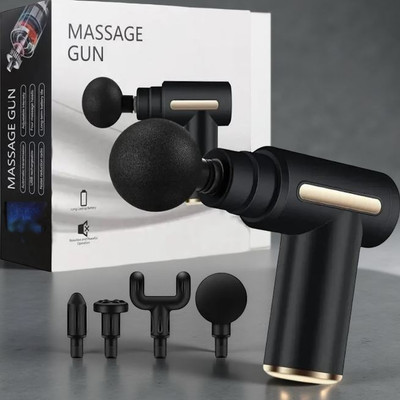 T3REE Rechargeable Massage Gun for Pain Relief | Handheld Muscle Massager with 4 Heads