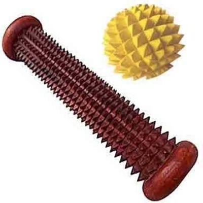 Acupunctoreum Foot Roller Wooden Acupressure Massager Pain Relief With Wooden Ball For Stress Relief Massager(Red, Yellow)