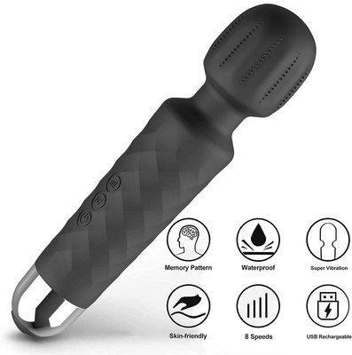 KRITAM Rechargeable Body Massager for Women and Men Handheld Waterproof Vibrate