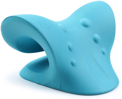 BRITSPEAR Neck And Shoulder Relaxer Cervical Stretcher Traction Device For Support Pillow Neck Support(Blue)