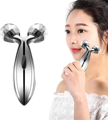 YAWI 3D Massager Roller 360 Rotate Silver Thin Face Full Body Shape