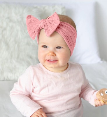 SYGA Baby Girls Jacquard Soft Nylon Headbands Newborn Kids 0-3 Years(Pink) Head Band(Pink)