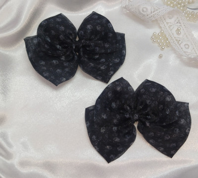 LASHES Black Hair Bow's Clip | Pack Of Two Hair Clip(Black)