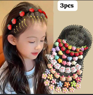 KVY COLLECTION Hair accessories for baby girls hair clips rubber bands zigzag cartoon comb Hair Accessory Set(Multicolor)