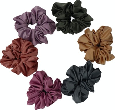 silk n needle Pure Satin Silk Scrunchies for Women Pack of 5 Rubber Band(Multicolor)