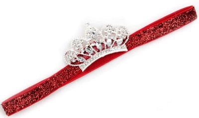 AkinosKID Baby Princess Crown With Pearl Embellishment Newborn Elastic Head Band(Red)