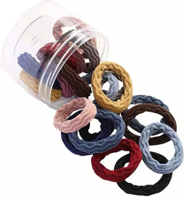 Myra Collection High Elastic Thickening in Ponytail Holders with 20 Pcs Multiple Colors Rubber Band(Black, Red, Pink, Blue)