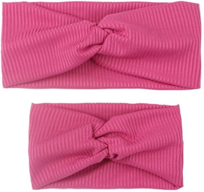 SYGA 2 Pcs Womens & Kids Fashion Bowknot Head Band Hair Accessories (Dark Pink) Head Band(Pink)