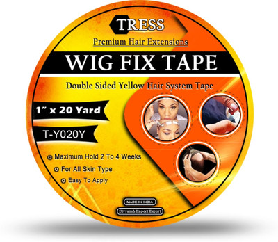 TRESS 20m Premium Yellow Double Sided Cotton Hair Wigs/patch/Toupee Tape Hair Accessory Set(Yellow)