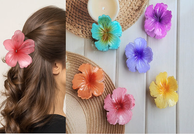 Dreamish Hair Accessories Flower Hair Clips For Women & Girls Floral Claw Clutchers. E Hair Claw(Multicolor)