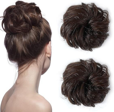 Views Synthetic Bun Extension And Wigs Artificial Juda For Women Natural Brown bun Bun(Brown)