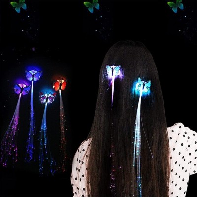 Moxtiza LED Flashing Light Butterfly Hair Clip Led Braid Party Hair Pin(Multicolor)