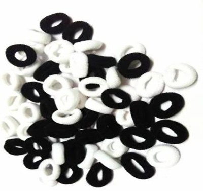 house of common GOOD QUALITY 50 PACK BLACK & WHITE HAIR RUBBER BAND Rubber Band(White, Black)