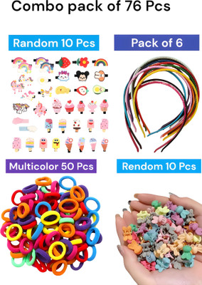 K.V.Y. Collections Baby Girl Combo 76 Pcs Baby Girl Hair Clip Set Hair Clip Hair Accessory Set(Multicolor)