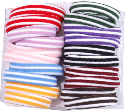 Hivata Hair Rubber Band Thick & Thin Elastic Hairband for Girl & Women Multi Color 20pc Rubber Band(Multicolor)