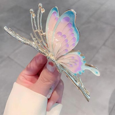 Glowstore Butterfly Metal Hair Clip Fashion Hair Clip for Women, Girls Hair Clip(Purple, Gold)